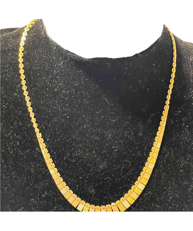 Vintage 14K Solid Gold Heavy Tricolor Cleopatra necklace Heavy’ Italy