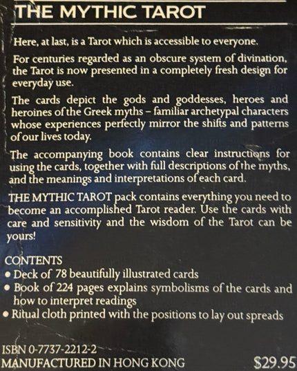The Mythic Tarot BOOK Boxed Set CARDS Spread sheet
OOP Rare Juliet Sharman-Burke