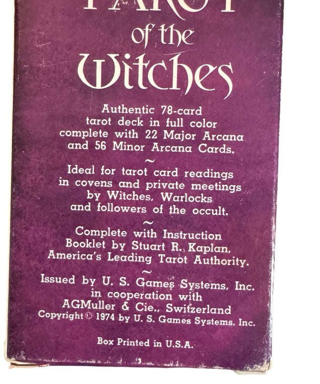 C1974 Tarot of the Witches Vintage Deck Oracle 1st Printing AGMULLER RARE OOP
