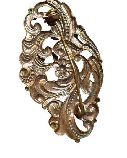 Vintage, MAX NEIGER, Asian Style, Glass, Filigree, Gold Tone, Neiger Brothers