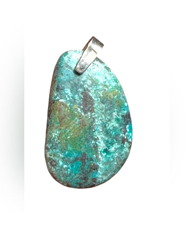 Vintage handmade southwestern Native American turquoise sterling silver pendant