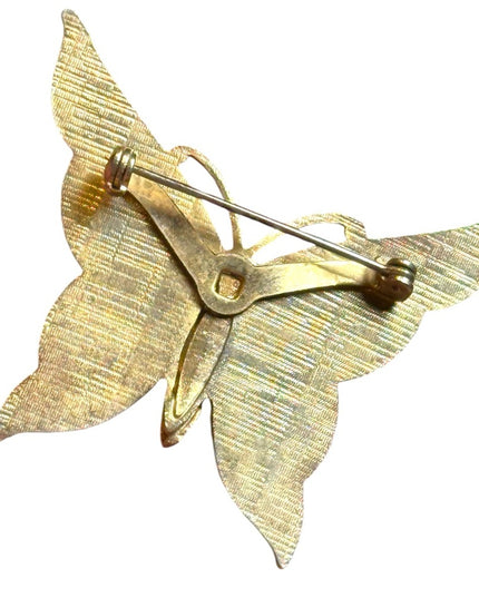 Vintage 1950’s Enamel rhinestone Butterfly Brooch Pin, Nature Jewelry