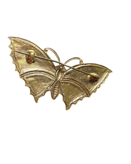 Large orangee Antique Enamelled Butterfly Pendant
