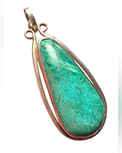 Vintage handmade southwestern native American turquoise sterling 925 pendant