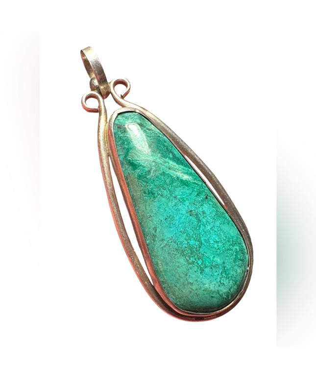 Vintage handmade southwestern native American turquoise sterling 925 pendant