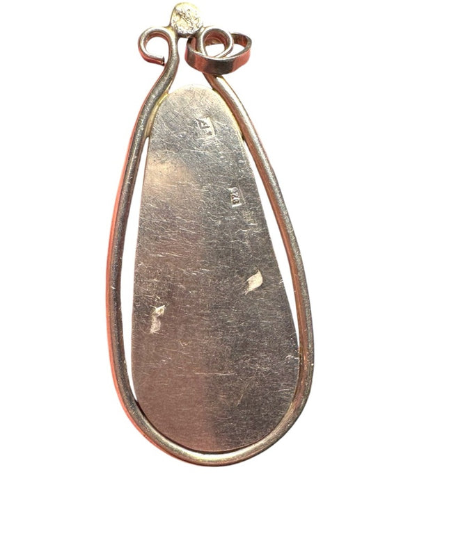 Vintage handmade southwestern native American turquoise sterling 925 pendant