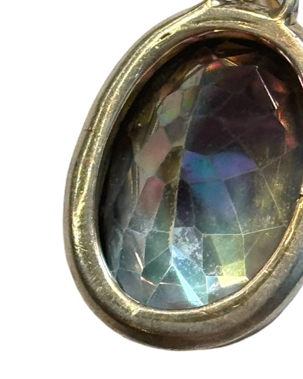 Large strrling silver mystic topaz oval 925 pendant