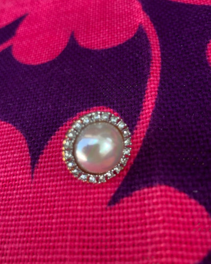 NINA RICCI  pearl earrings with swarovski gold plate