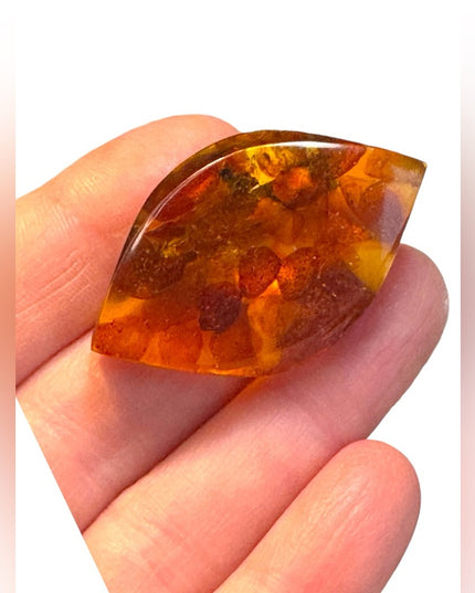 Antique Russian Amber MET small brooch