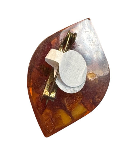 Antique Russian Amber MET small brooch