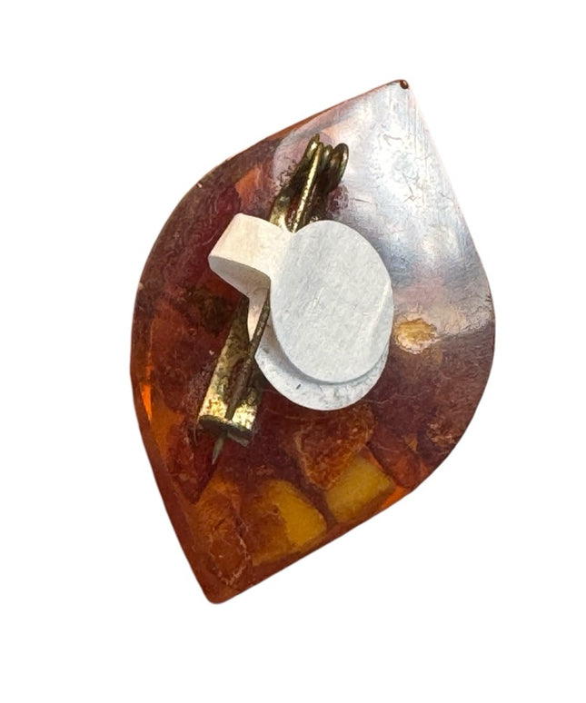 Antique Russian Amber MET small brooch