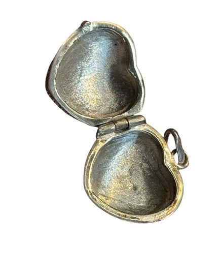 Sterling Silver Marcasite Oval Locket Charm Pendant Memory Photo Pill