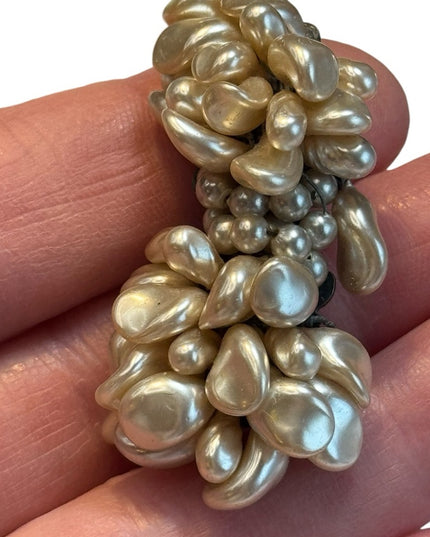Antique faux pearl Made in France fancy brooch