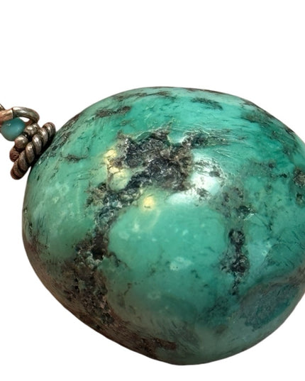 Large vintage southwestern turquoise stone
pendant native american