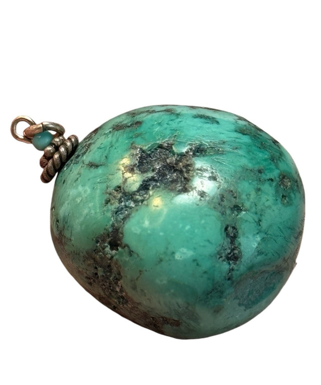 Large vintage southwestern turquoise stone
pendant native american
