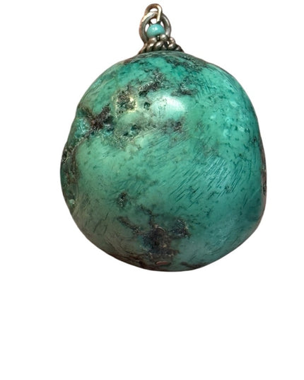 Large vintage southwestern turquoise stone
pendant native american