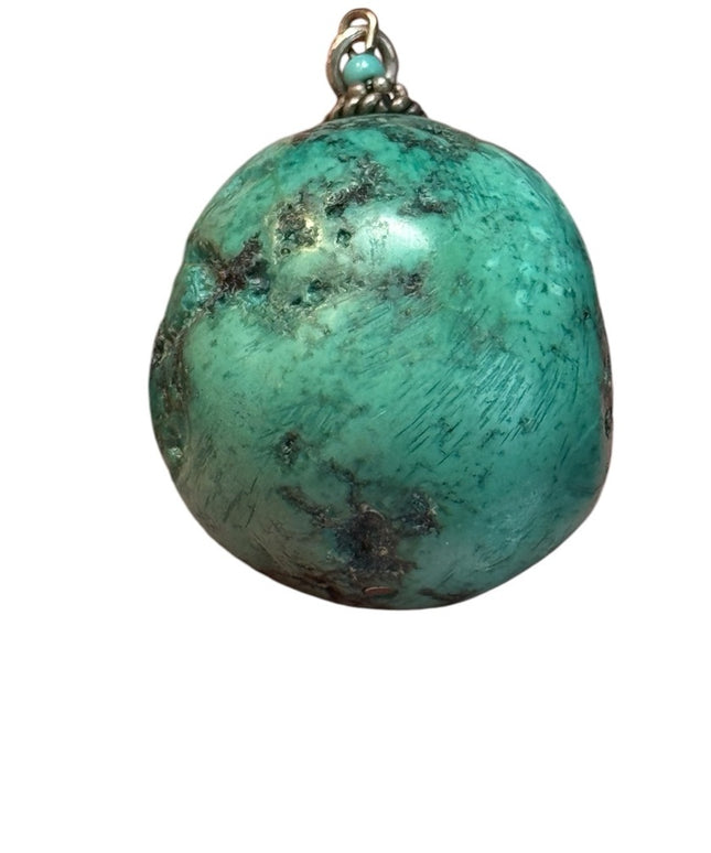 Large vintage southwestern turquoise stone
pendant native american