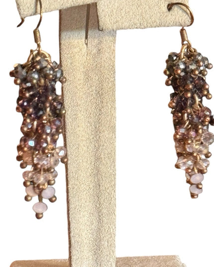 Ali Khan gold finish Elegant Cluster Drop Earrings - Multicolor