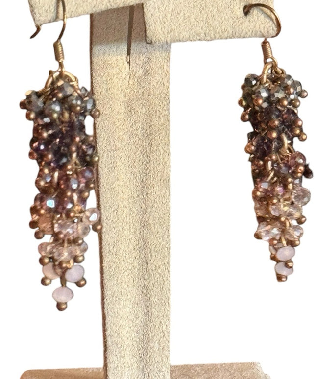 Ali Khan gold finish Elegant Cluster Drop Earrings - Multicolor