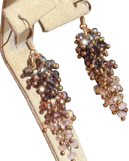 Ali Khan gold finish Elegant Cluster Drop Earrings - Multicolor