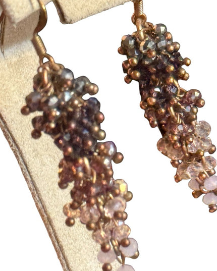 Ali Khan gold finish Elegant Cluster Drop Earrings - Multicolor