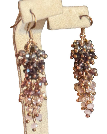 Ali Khan gold finish Elegant Cluster Drop Earrings - Multicolor