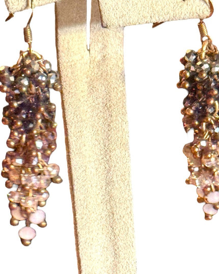 Ali Khan gold finish Elegant Cluster Drop Earrings - Multicolor