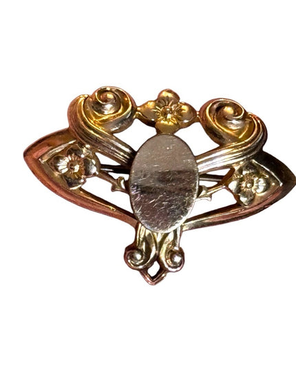 Vintage ART NOUVEAU style watch pins, gold filled/gold plated