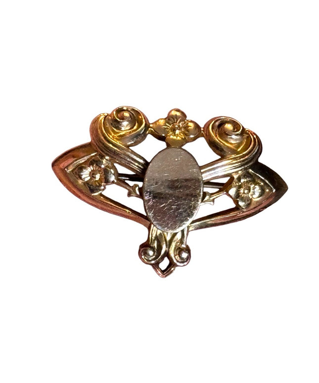 Vintage ART NOUVEAU style watch pins, gold filled/gold plated