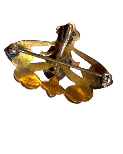 Vintage ART NOUVEAU style watch pins, gold filled/gold plated