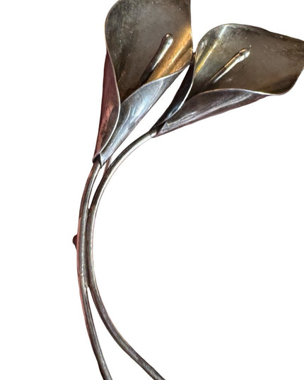Vintage NE FROM sterling Silver 925 large Calla Lily Brooch Denmark Niels Erik
