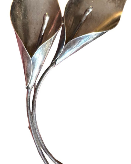 Vintage NE FROM sterling Silver 925 large Calla Lily Brooch Denmark Niels Erik