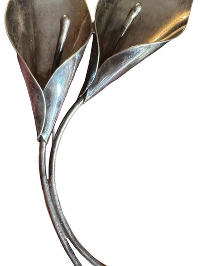 Vintage NE FROM sterling Silver 925 large Calla Lily Brooch Denmark Niels Erik
