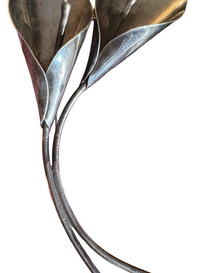 Vintage NE FROM sterling Silver 925 large Calla Lily Brooch Denmark Niels Erik