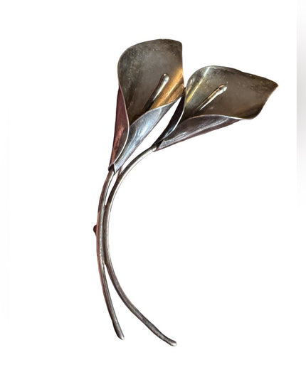 Vintage NE FROM sterling Silver 925 large Calla Lily Brooch Denmark Niels Erik