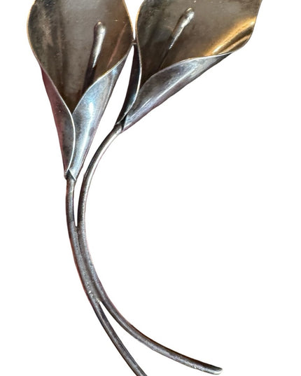 Vintage NE FROM sterling Silver 925 large Calla Lily Brooch Denmark Niels Erik