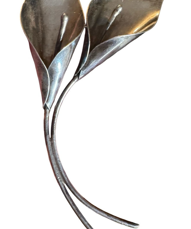 Vintage NE FROM sterling Silver 925 large Calla Lily Brooch Denmark Niels Erik