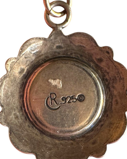 CAROLYN POLLACK RELIOS 925 Silver Vintage Mother Of Pearl Pendant