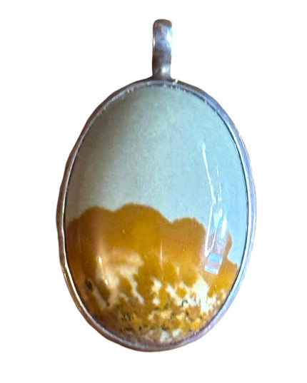 Vintage jasper sterling silver handmade southwestern pendant