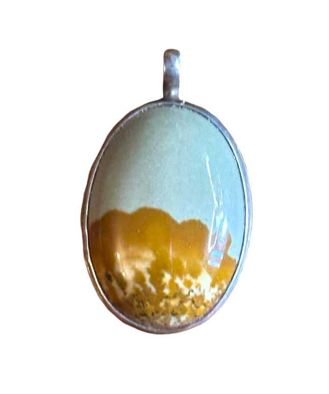 Vintage jasper sterling silver handmade southwestern pendant