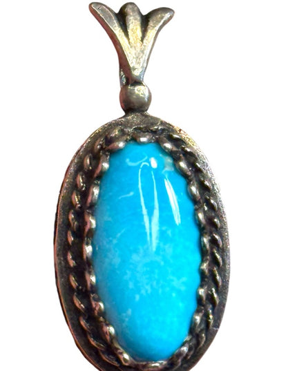 Vintage southwestern sterking silver 925 Turquoise Pendant