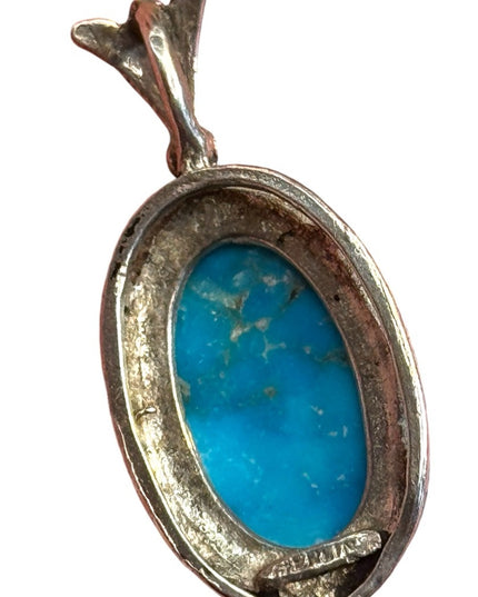 Vintage southwestern sterking silver 925 Turquoise Pendant
