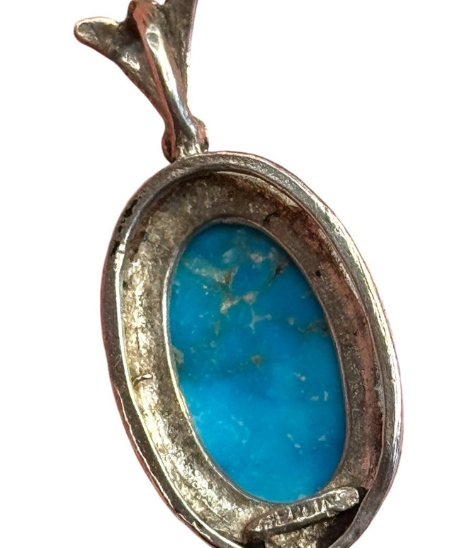 Vintage southwestern sterking silver 925 Turquoise Pendant