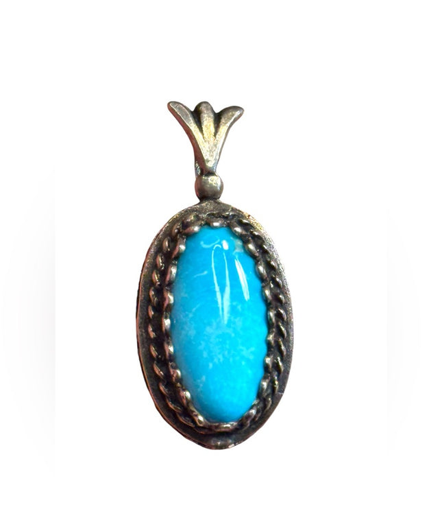 Vintage southwestern sterking silver 925 Turquoise Pendant