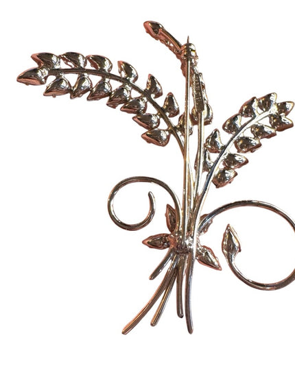 Vintage Jay Flex Sterling silver 925 large leaf flower bouquet rhinestone Brooch