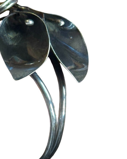 Vintage Niels Erik NE FROM Denmark Cala Lily Sterlingg silver modernist cuff