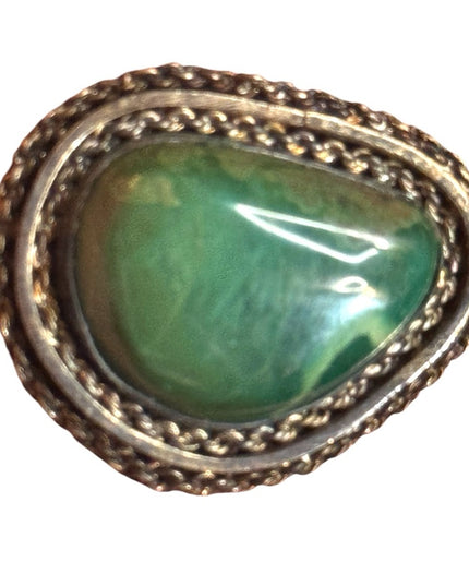 Vintage Israel Illiat Elegant Green Stone small brooch