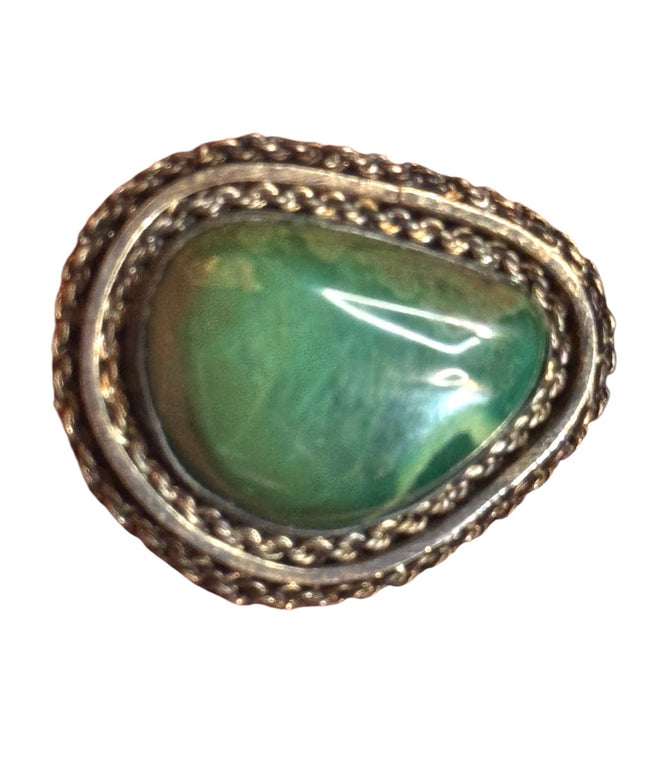 Vintage Israel Illiat Elegant Green Stone small brooch
