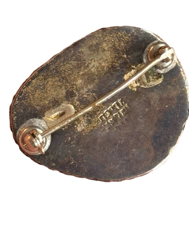Vintage Israel Illiat Elegant Green Stone small brooch