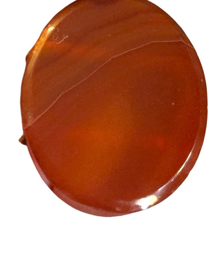 Antique Scottish Brass agate Victorian brooch oval